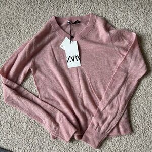 Pink Zara V Neck Sweater - Never worn